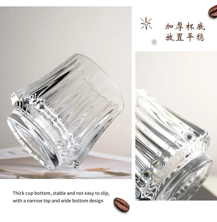 Japanese Style Glass Coffee Cup Transparent Whiskey Water Cup Creative Wine Beer Cocktail Cups Drinkware Glasses 2025 New