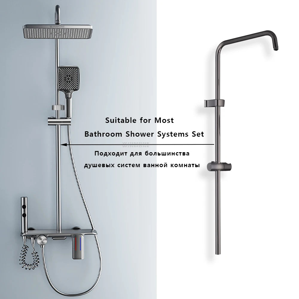 Standard Universal Bathroom Shower Faucet Tube for Bathtub Shower System Tap Set G1/2 in G3/4 in Adapter Round Pipe Accessories