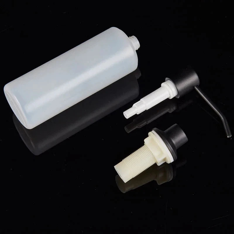 350ml Stainless Steel Sink Soap Dispenser Liquid Soap Bottle Manually Pressing Soap Lotion Dispenser Kitchen Accessories Funnel