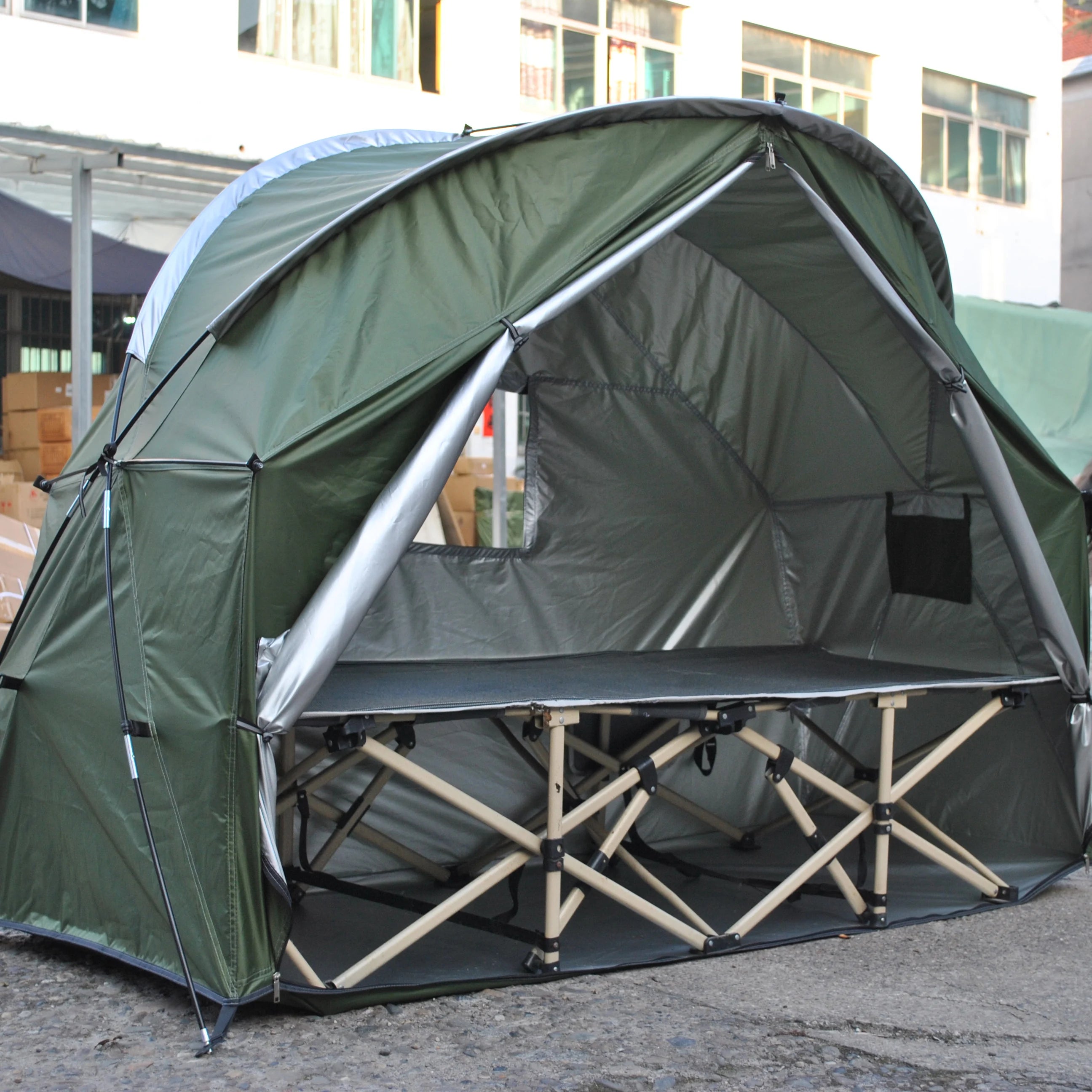 4-in-1 Camping Cot Tent, Backpacking 1 Person Camping Tent, Tent Cot Folding Off the Ground Tent,Fishing Tent,Excluding bed