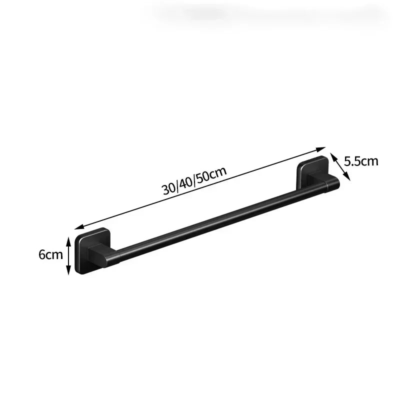 Wall Mounted Towel Rack Bathroom Storage Rack No Drilling Bathroom Horizontal Bar Towel Rack Kitchen Bathroom Accessories