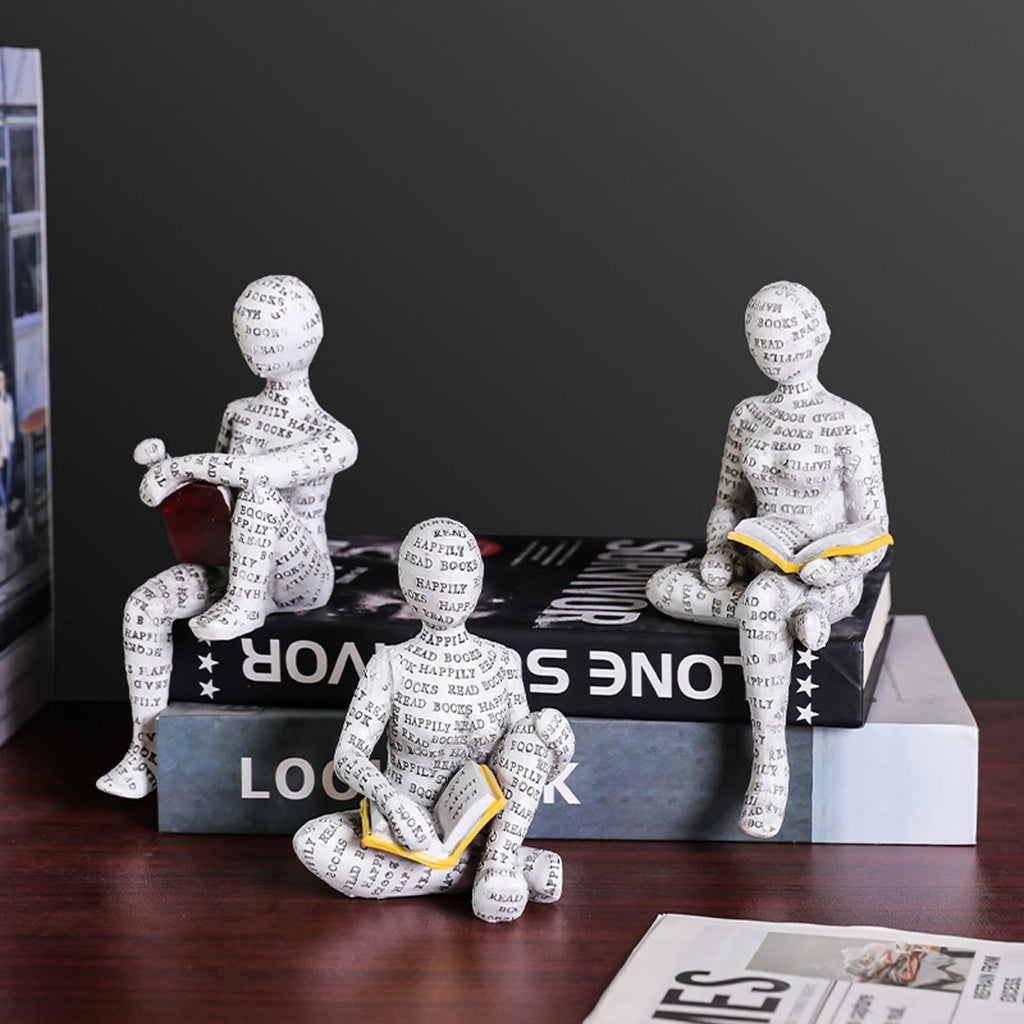 Reading Women Reading Figurines Decor Nordic Modern Thinker Statue Modern Abstract Art Sculpture Resin Bookshelf Decor Gift