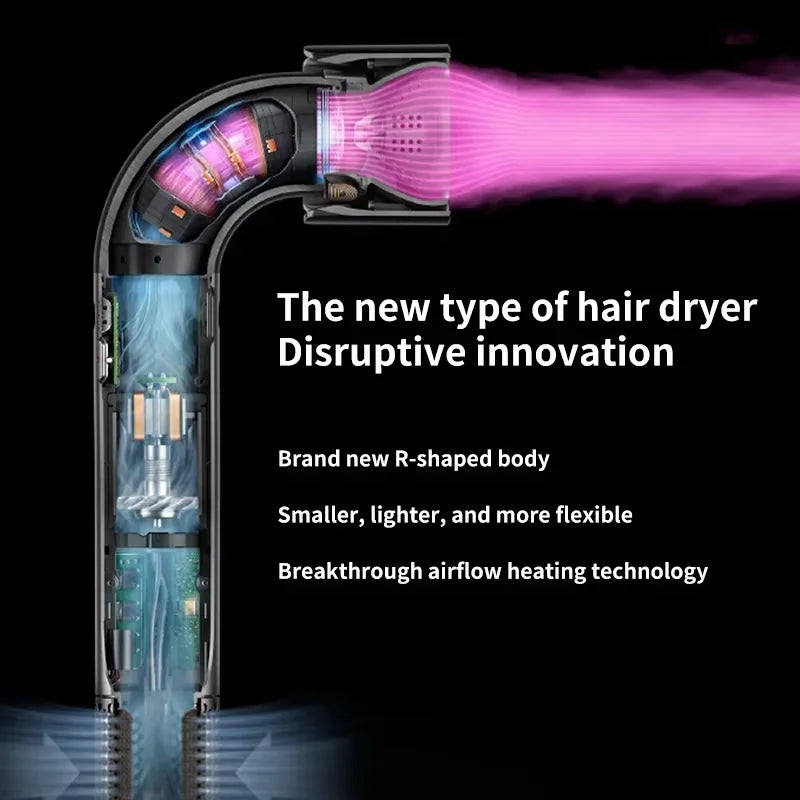Leafless Hair Dryer Portable Negative Ion Hair Styler Home Salon Personal Hair Dryer Fast Drying Lightweight Electric Hair Dryer