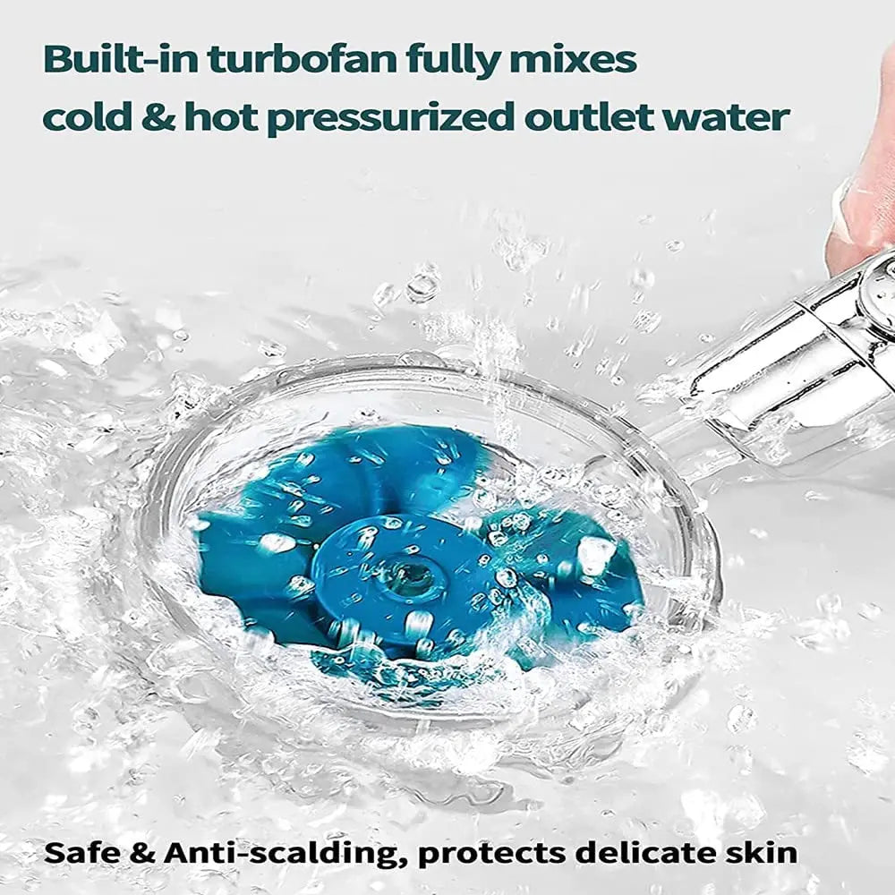 High-Pressure Shower Head Handheld Turbo Fan Showerhead With 5 Filters Water Saving Spray rain Shower Bathroom Accessories