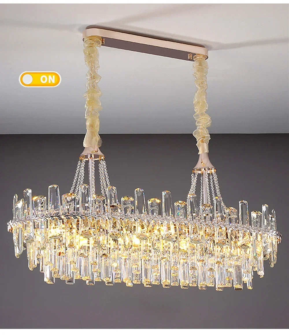 Modern Luxury Led Lights Clear Crystal Chandeliers for Living Room Villa Bedroom Dining Room Art Home Decoration Pendant Lamps