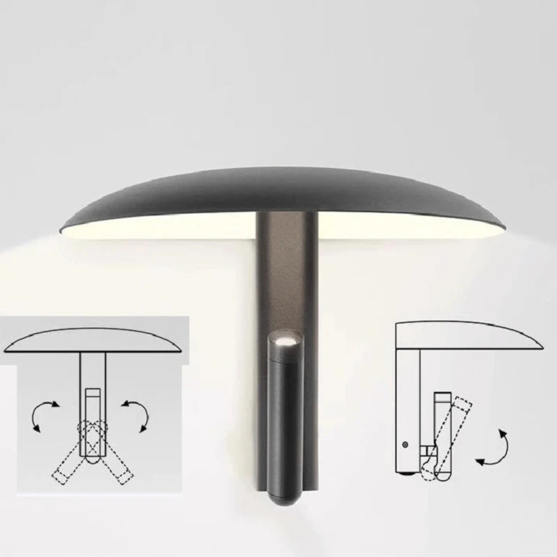 New Style Black Orange Beige Metal Wall Light With Switch 3000K Mushroom Bedroom Dining Room Shop LED Rotatable Dropshipping