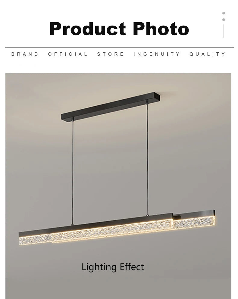 Modern Light Creative Bar Counter Strip Designer Lamps LED Pendant Light For Dining Table Kitchen Chandelier Adjust Function