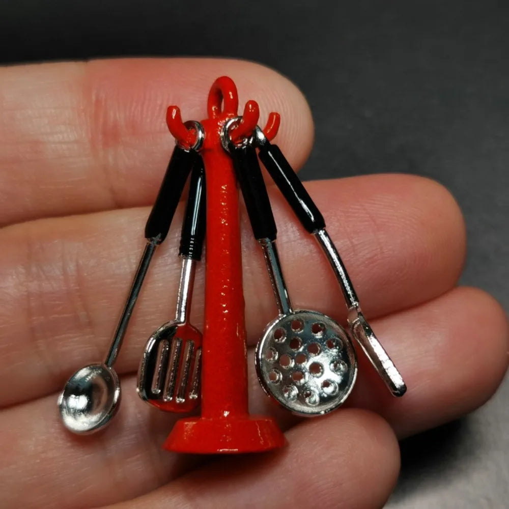 Kettle 1:12 Mini Kitchen Utensils Sets Cookware 1:12 Scale Kitchen Set Mini Alloy Mini Kitchen Cooking Kit House Props
