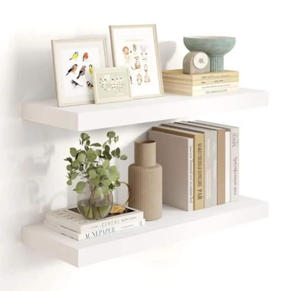 1pc Wall Mounted Floating Shelves Wooden Deeper Storage Shelf Multi Functional Thicker Bathroom Shelves