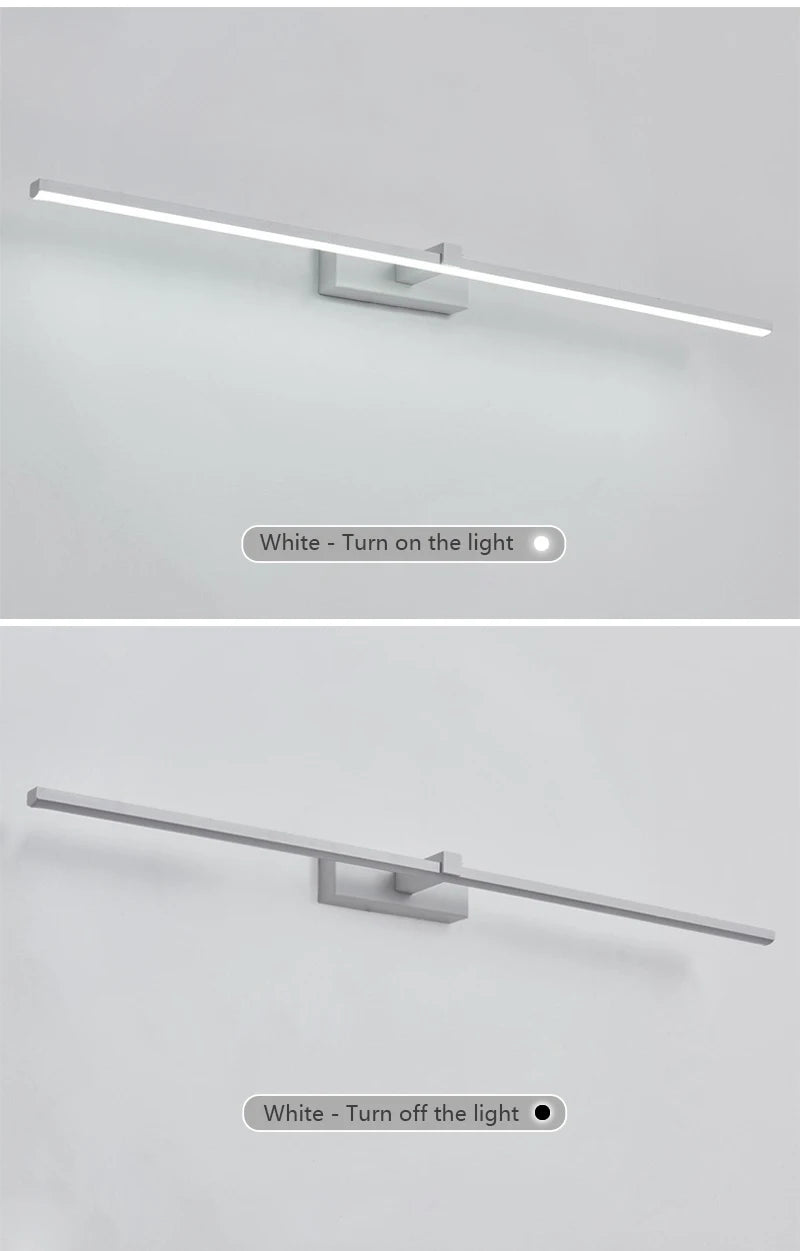 Modern Bathroom 100cm Mirror-front Lamp Bedroom Bedhead Home LED Wall Lights Aluminum Simple Strip Indoor Makeup Mirror Lighting