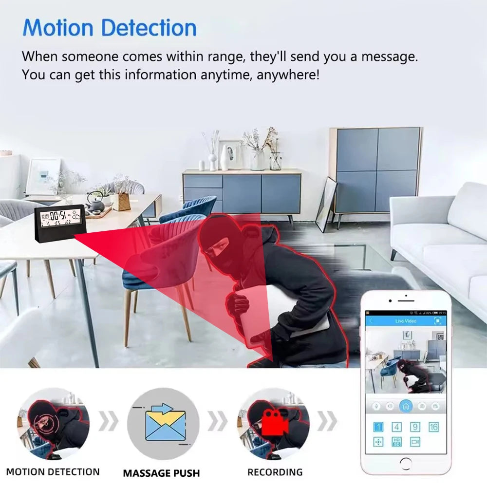 HD 4K Mini WiFi Camera, Improved Clarity, Supports Motion Detection, Remote Viewing, Wireless Home Nanny Style Camera