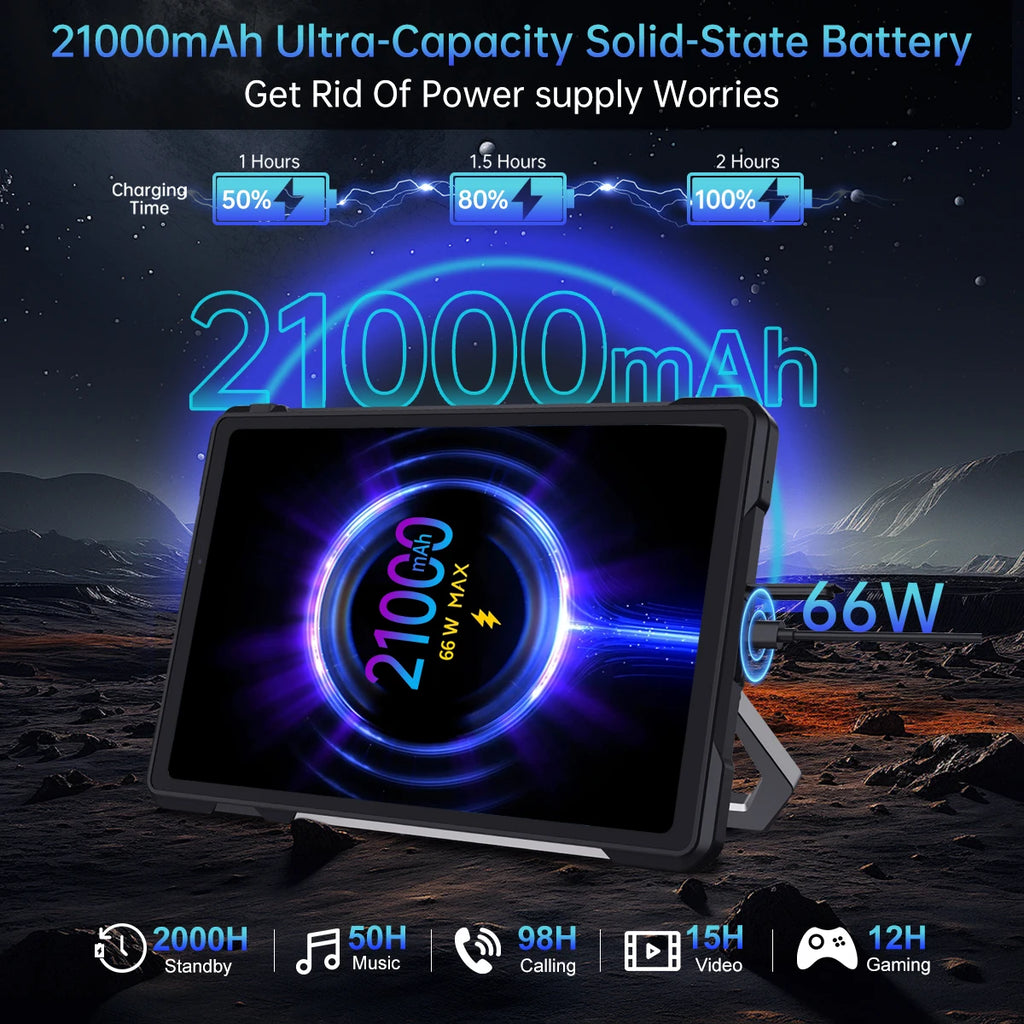 Unihertz 8849 TANK PAD E Rugged Tablet with Projector Android 21000mAh 120Hz 50MP Camera 24GB 512GB 66W 10.95 inch Phone Tablet