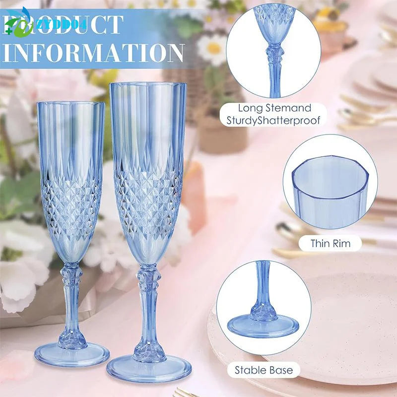 ●1Pcs Transparent Champagne Goblet High Legged Wine Glasses Cocktail Red Wine Brandy Glasses Drinkware Party Bar Wedding Gift