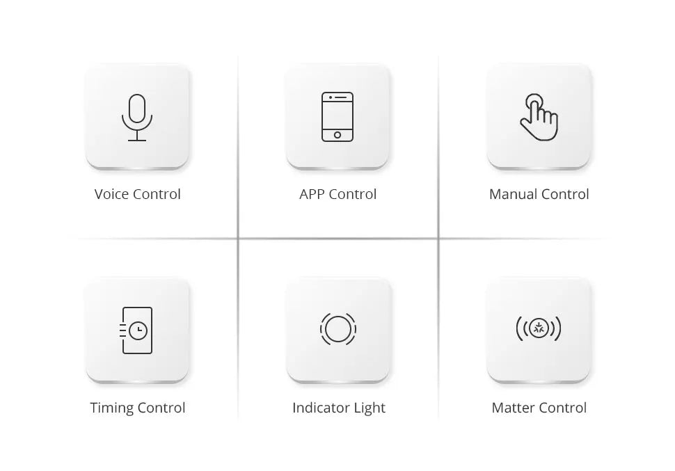 Zemismart Matter WiFi 1 2 3 4 6 Gangs Smart Wall Light Switch Neutral Required with Big Button SmartThings App Homekit Control