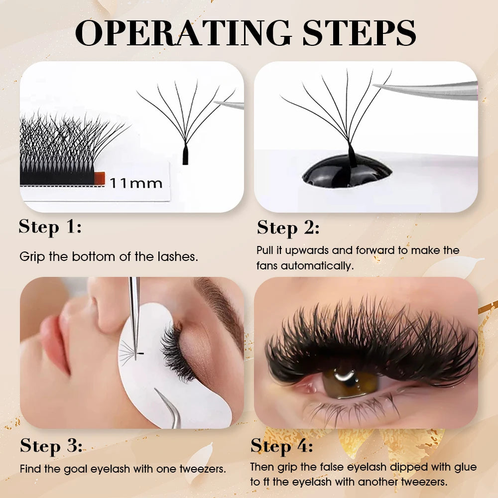 MASSCAKU 3D 6D 8D W Shape Lashes Global Wholesale Eyelash Clusters Easy Fan Volume Wispy Fake Lash Premium Dense Cilia Supplier