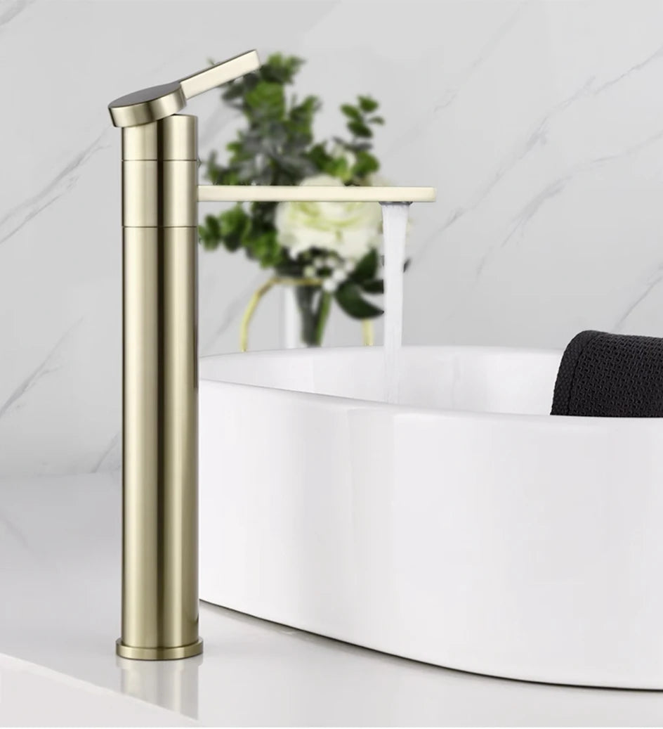 VGX Bathroom Faucets High Basin Mixer Sink Tall Faucet Gourmet Washbasin Taps Water Tap Hot Cold 360° Tapware Crane Brass Black