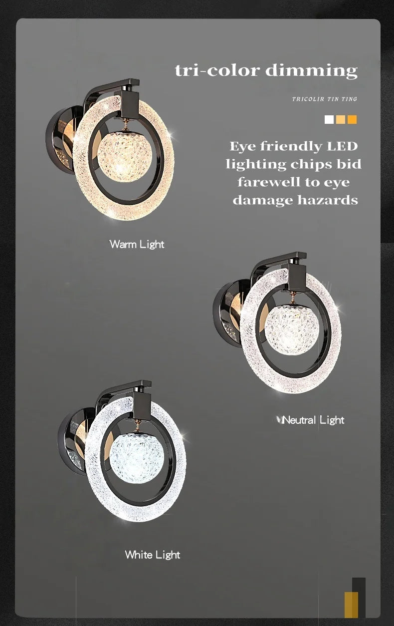 Light Luxury Led Wall Lamp Home Decoration Bedroom Bedside Lamp Living Room Hotel Dining Room Background Staircase Wall Lamp