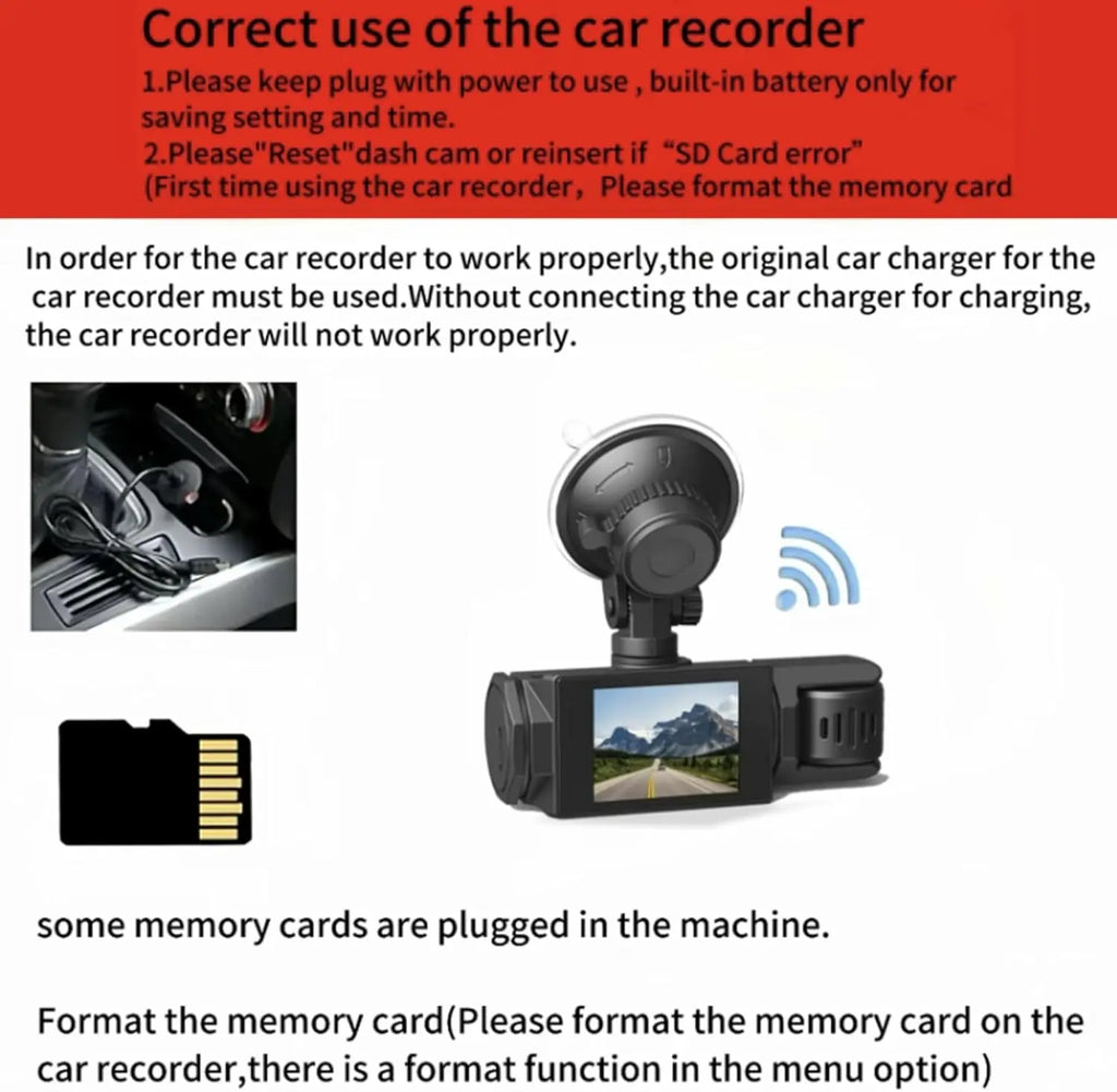 HD 1080P 2/3 camera Dash Cam for cars Front And Inside car camera with IR Night Vision Loop Recording wide angle Car DVR Camera
