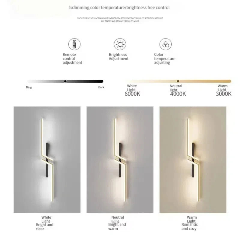 Modern Minimalist LED Wall Lamps - Bedside Interior Lighting for Living Room Bedroom Stairs - TV Backlight Wall Decor Lights