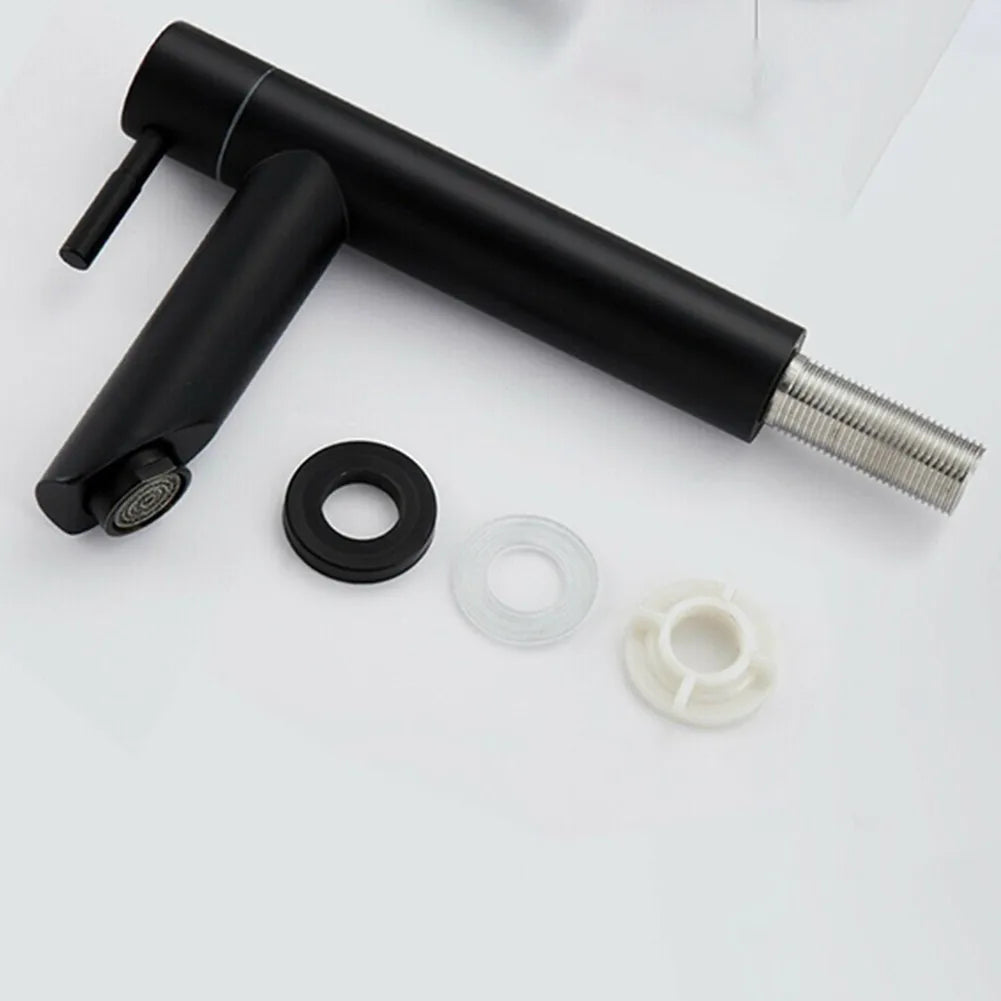 Black Basin Kitchen Bathroom Sink Tap Cold Matte Sink Faucet Taps G1/2 Installation Thread Bathroom Single Cold Faucet