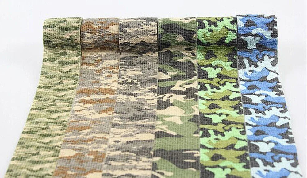 Elastic Wrap Tape  Adhesive Outdoor Hunting Camouflage Stealth Tape Waterproof Wrap Durable Self Adhesive Elastic Bandage