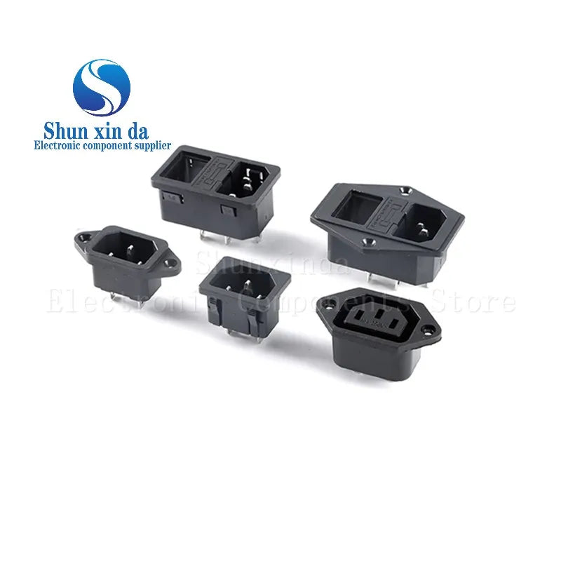 5PCS/Lot AC-04 AC Power Socket 250V 10A 3-pin With Ears For Electric Car Computer Power Socket
