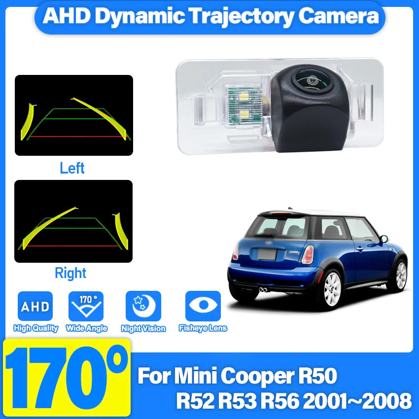 For Mini Cooper R50 R52 R53 R56 2001~2008 AHD HD Fisheye Wireless Camera Car Rear View Backup Reversing Camera Night Vision