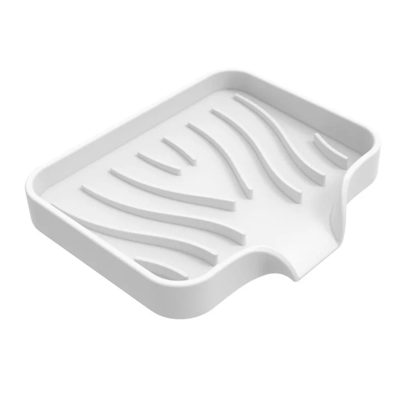 1pcs Sink Silicone Tray With Drain Soap Sponge Storage Holder Countertop Sink Scrubber Brush Soap Storage Rack Kitchen Organizer