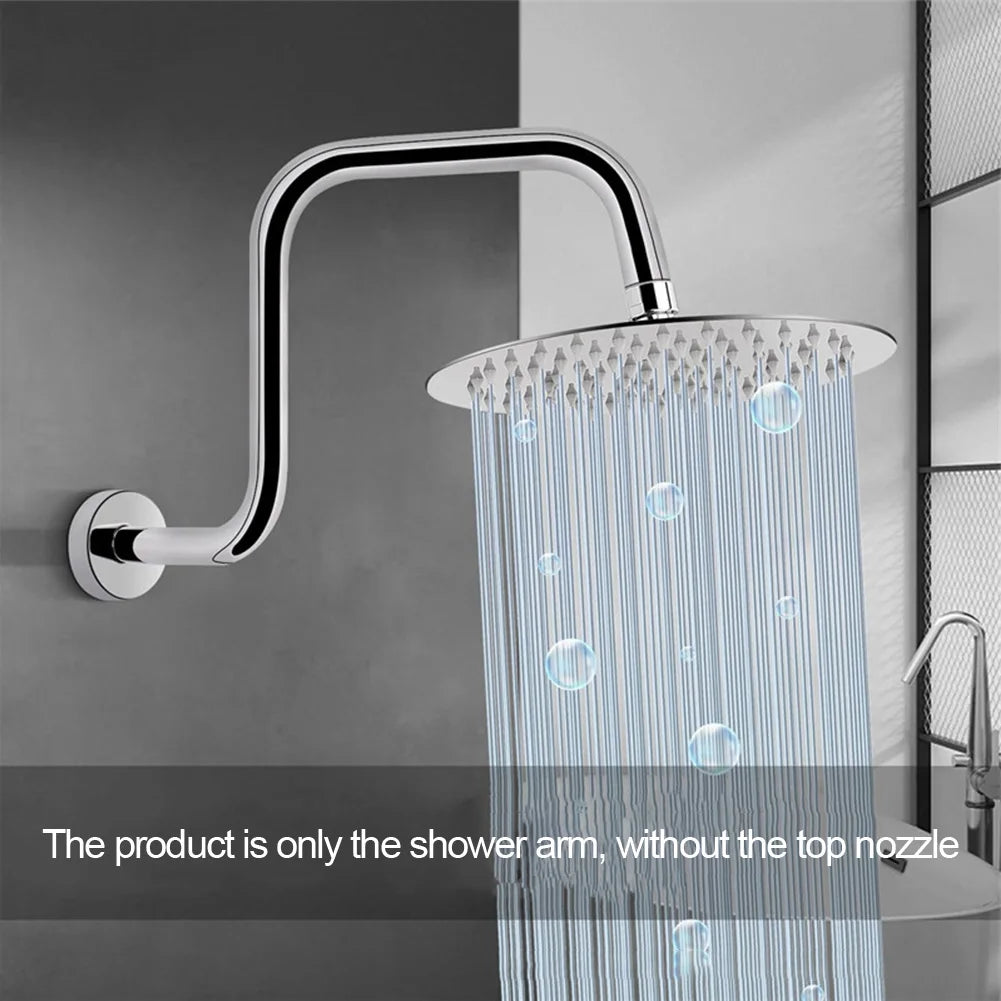 13 Inch Wall Mounted Shower Arms Stainless Steel Shower Head Extension Silver Black Bathroom Hardware Shower Head Bar