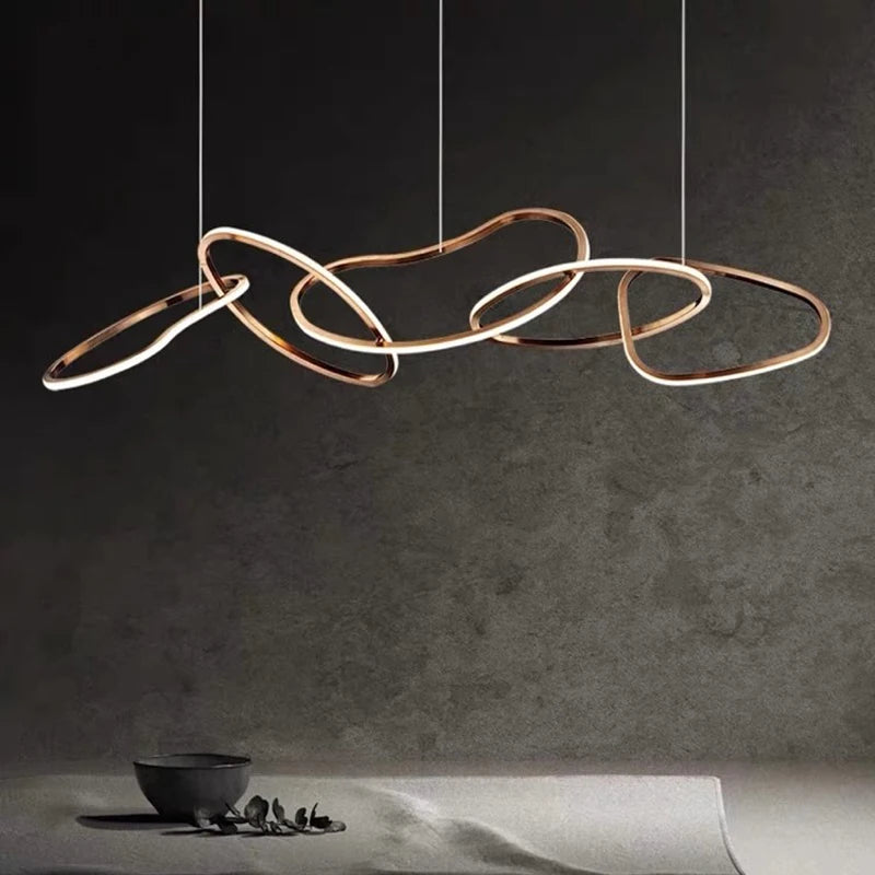 Light luxury LED lustre pendant lights hanging lamps black gold rose gold light for indoor bedroom dining table light fixture