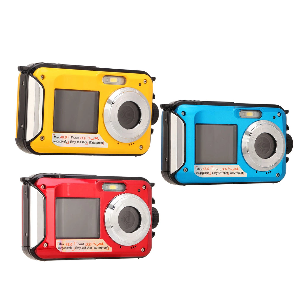 Full HD 2.7K 48MP 10ft Waterproof Underwater Digital Camera 16X Digital Zoom Front Rear Double Screens Waterproof Digital Camera