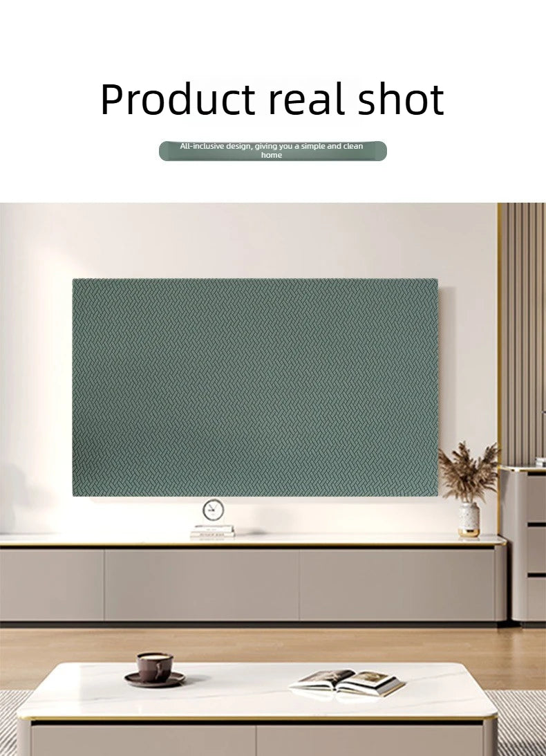55/100/65 Inch LCD Screen TV Cover Solid Color Full Coverage Cloth Thickened High Elastic Dust Proof Cover Universal Decorative