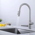 304 Stainless Steel Kitchen Faucet with Waterfall Sink Countertop Installation Hot Cold Mixer 360° Rotation for Kitchen