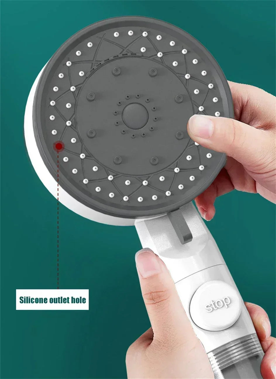 Bathing Showerhead Filtered Purify Water Filter One-Key on OFF Massage 10 Spray Modes High Pressure Shower Head Bath Accessory