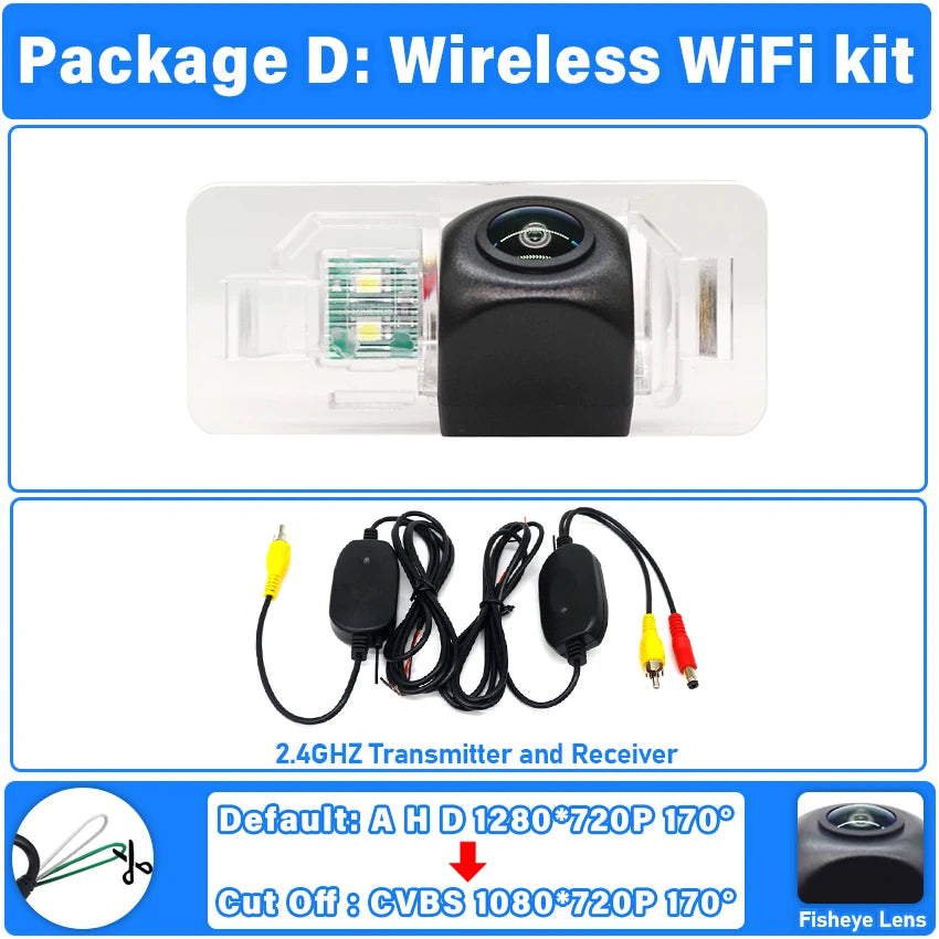For Mini Cooper R50 R52 R53 R56 2001~2008 AHD HD Fisheye Wireless Camera Car Rear View Backup Reversing Camera Night Vision