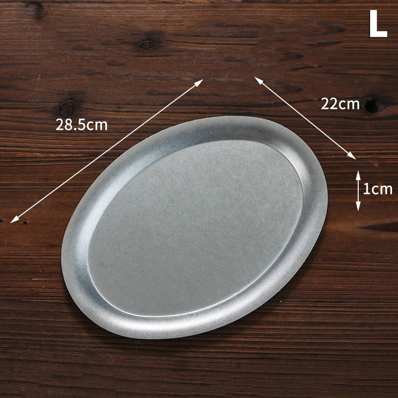 Kitchen small tools, multi size stainless steel plates, lunch containers, snack plates, dumpling plates, platters