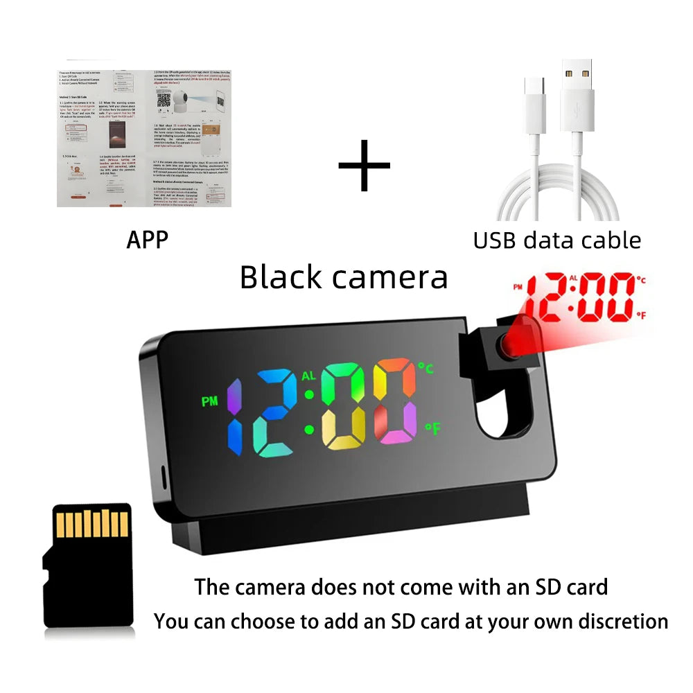 HD4K Mini Clock Camera, Supports Remote Viewing, Mobile Detection, Loop Storage, Home Nanny Style Wireless WiFi Camera