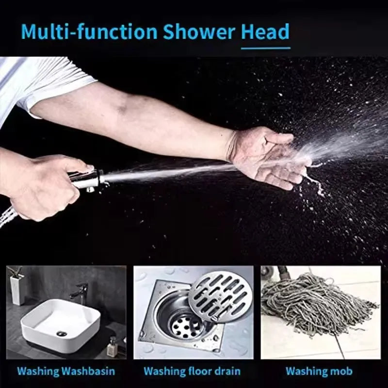 Filter 9 Modes Adjustable Shower High Pressure Shower Head with Hose Water Saving One-Key Stop Spray Nozzle Bathroom Accessories