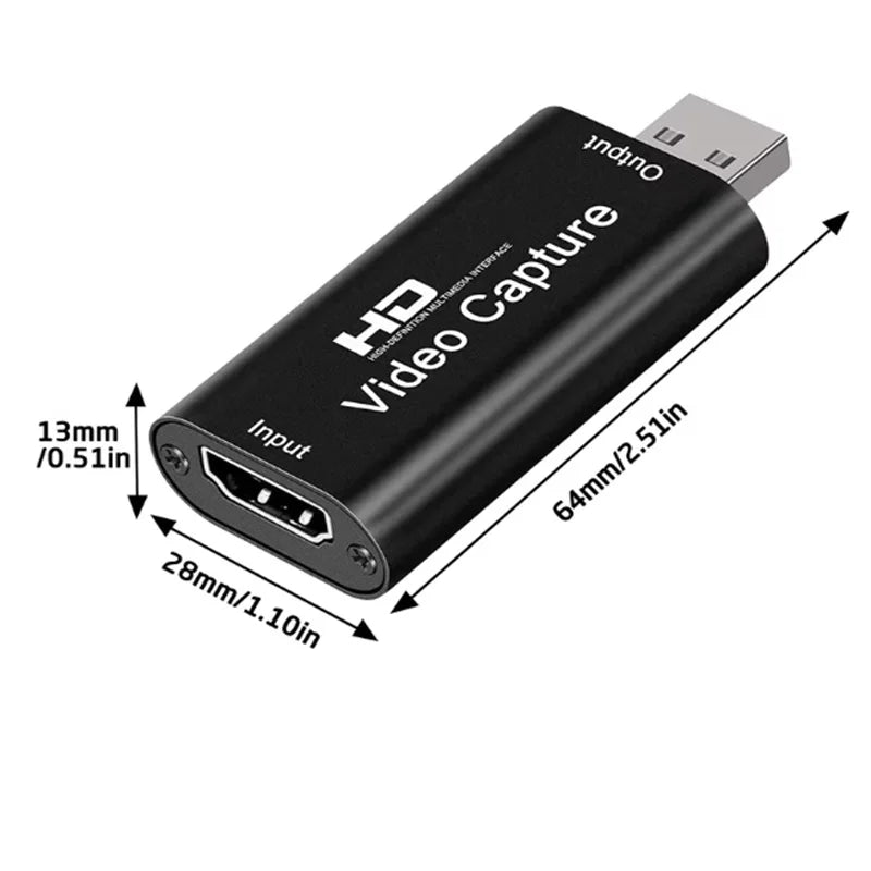 HDMI-compatible Video Capture Card 1080P USB 2.0 Video Grabber for PS4 Game DVD Camcorder Camera Record video Live Streaming ﻿