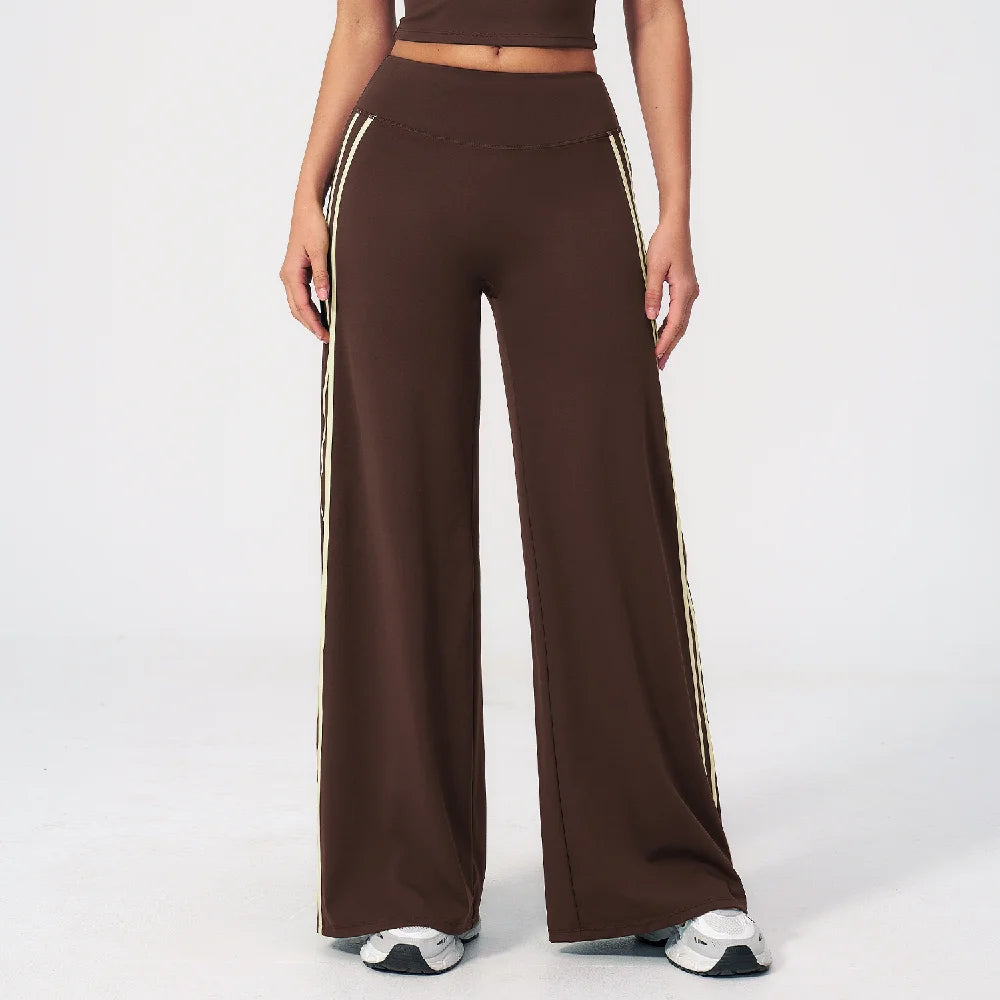 Yoga Pants High Waist Wide Leg Trousers Women Tummy Control Flared Pants Straight Workout Trousers Casual Fitness Bell-bottoms
