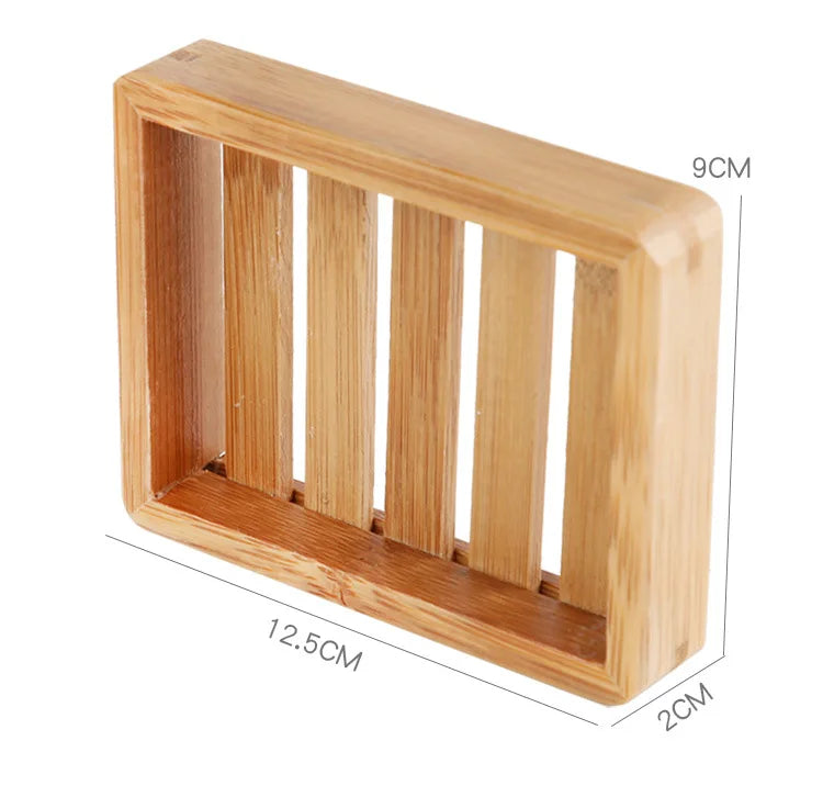 Creative bamboo soap box Simple wooden  soap dish Essential oil soap rack Drain soap holder