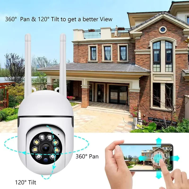 8MP WiFi Security Camera 2.4G Home Surveillance with PTZ IR Night Vision Motion Detection Child Monitoring 2 Antennas