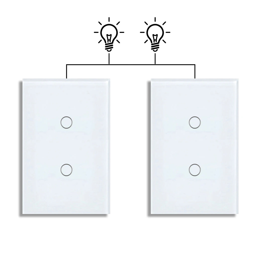 Dual Touch Switch 2Way Light LED Sensor Wall Switches With Tempered Glass Panel Bedroom Stair Switch For US BR Country No Wifi
