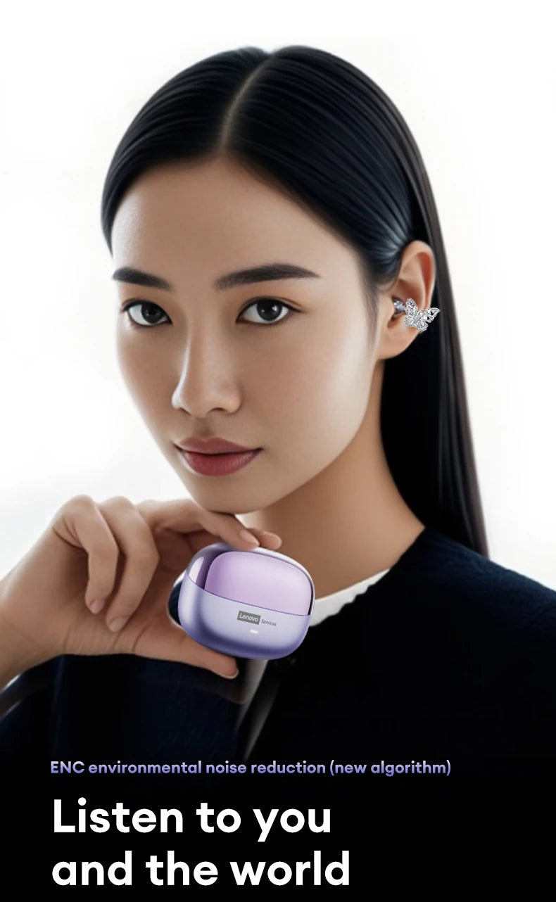 Choice Lenovo LE302 OWS Wireless Ear Clip Earbuds Bluetooth Low Latency HD Call HiFi Stereo Music Sports Open Ear Headphones New