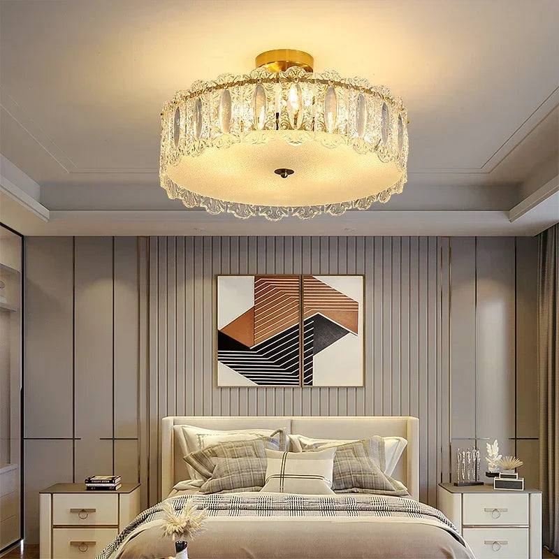 Modern Light Luxury French Living Room Chandelier Romantic  Bedroom Ceiling Lamp Dining Table Decor Hanging Light Lustre Fixture