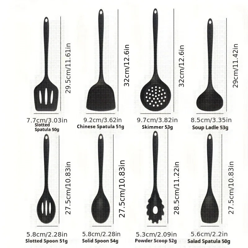 1/4/8Pcs Silicone Cooking Utensils Set, Kitchen Utensils Set for Non-stick Cookware, Dishwasher Safe Kitchen Gadgets Tools
