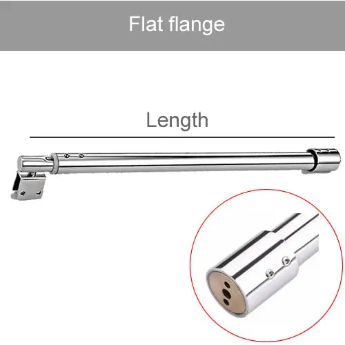 Stainless Steel Shower Glass Door Fixed Rod Clamp Bathroom Glass Support Bar Plane Fixed Adjustable Length Easy to Install