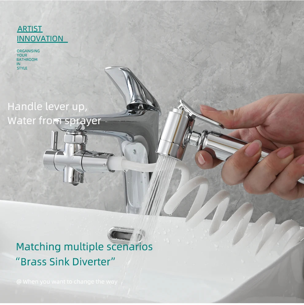 Ciencia Brass Faucet Diverter Valve Kitchen Sink Faucet Valve Splitter with Aerator Sink Hose Connector M22 to M24