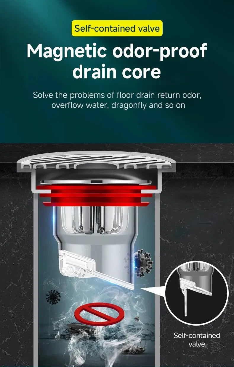 Odor Proof Floor Drain Valve-Sewer Core Backflow Preventer Shower Floor Drain Plug for Kitchen Bathroom Toilet Sewer