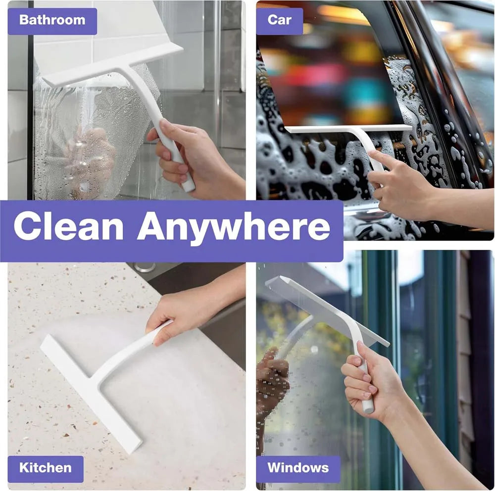 Matte Black Silicone Squeegee Streak Free Cleaning Shower Squeegee for Glass Bathroom Shower Doors Mirrors Tiles Car Windows